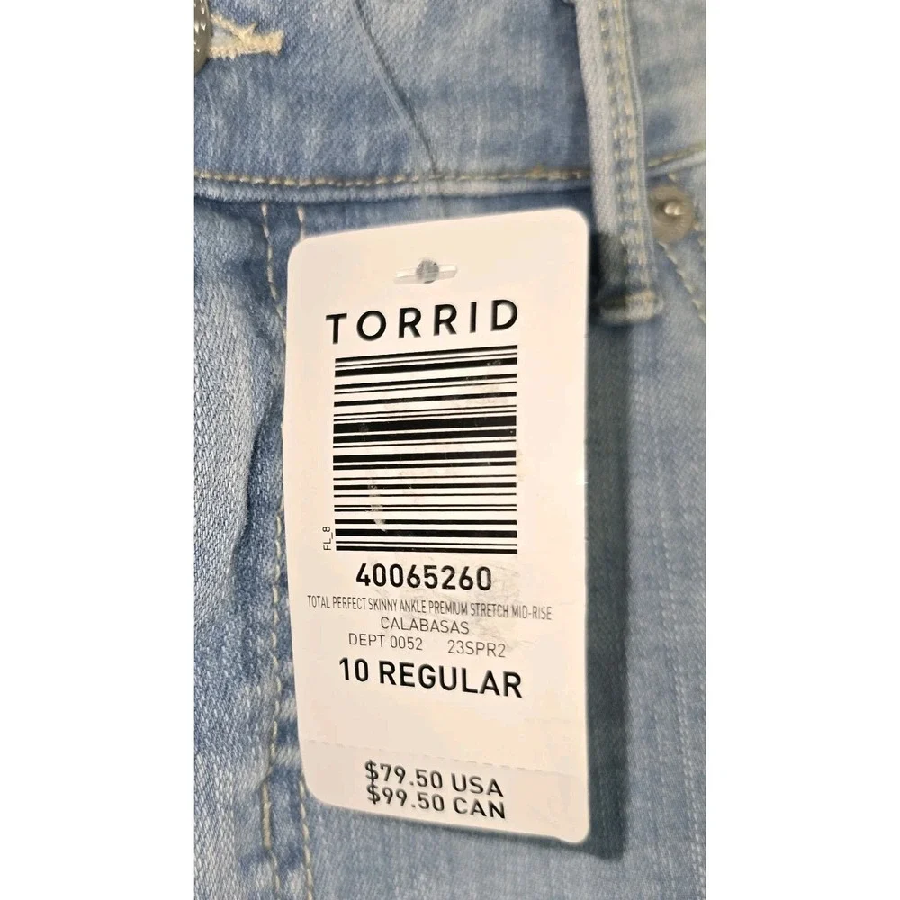 Torrid Perfect Skinny Ankle Stretch Blue Jeans Womens 10‎ Regular Blue NEW NWT!